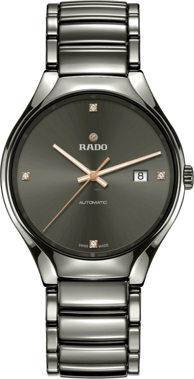 Rado,True Round 40mm,40mm,Ceramic,Black,Automatic,Day,80hours,R27057712