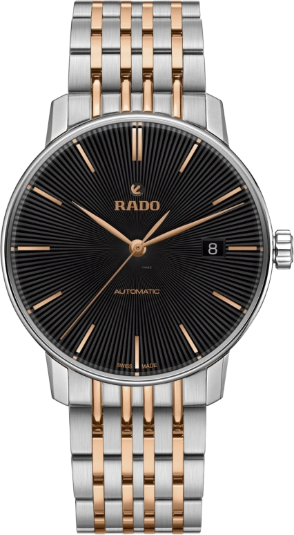 Rado,Coupole 37.70mm,37.70mm,Stainless Steel,Black,Automatic,Day,80hours,R22860163
