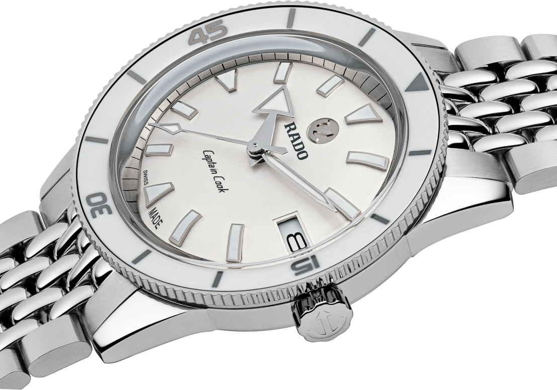Rado,Captain Cook 37.30mm,37.30mm,Stainless Steel,Silver White,Automatic,Day,Anti-magnetic,R32500013