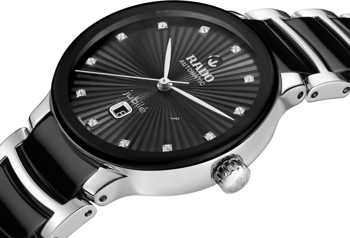 Rado,Centrix 30.50mm,30.50mm,Stainless Steel,Ceramic,Black,Automatic,Day,48hours,R30020742