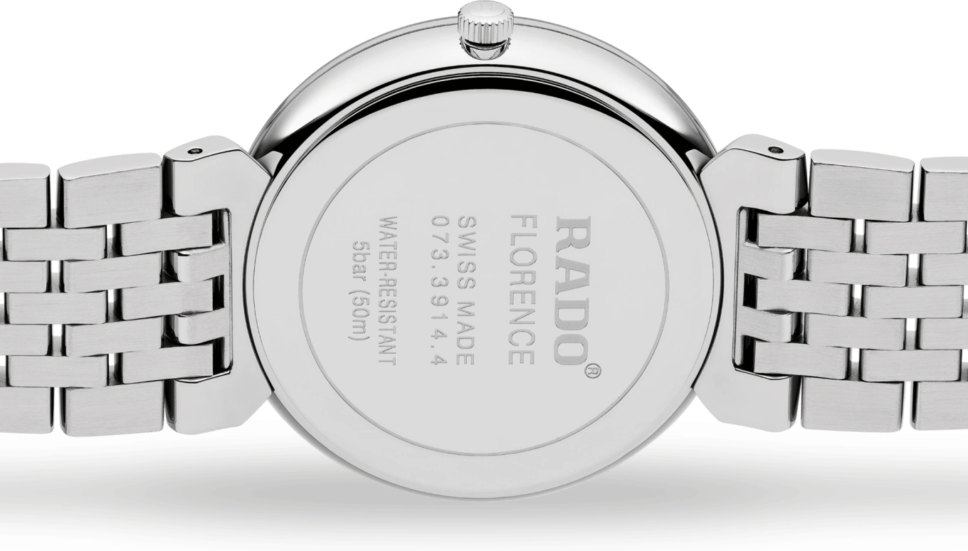 Rado,Florence 38mm,38mm,Stainless Steel,White,Quartz,Day,In-house Caliber,R48912013