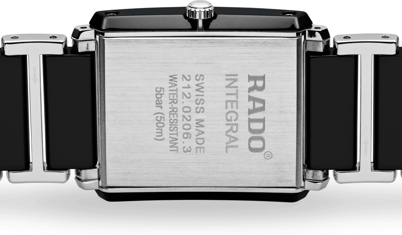 Rado,Integral 31x41.10mm,31x41.10mm,Stainless Steel,Ceramic,Black,Quartz,Day,In-house Caliber,R20206712