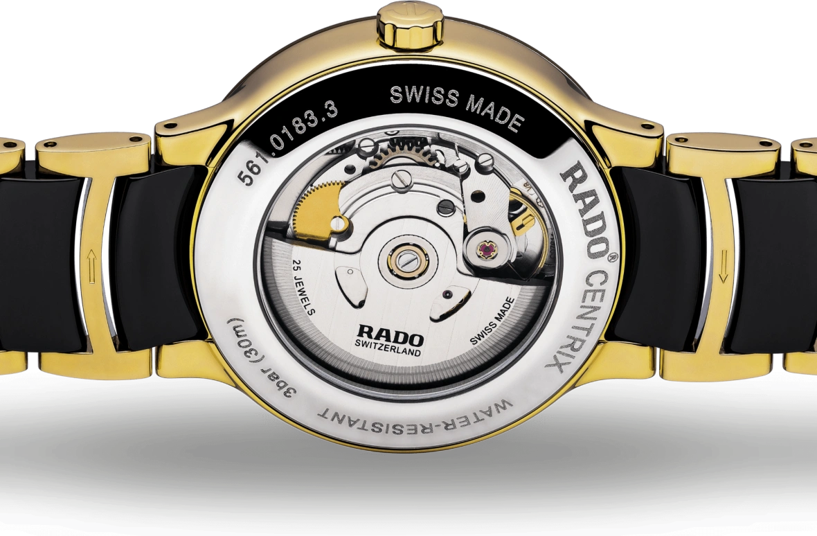Rado,Centrix 38mm,38mm,Stainless Steel,Ceramic,Black,Automatic,42hours,Sapphire,Crystal Glass,R30035712