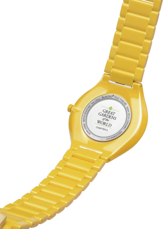 Rado,True Thinline 39mm,39mm,Ceramic,Gradient,Yellow,Quartz,In-house Caliber,Sapphire,Crystal Glass,R27122252