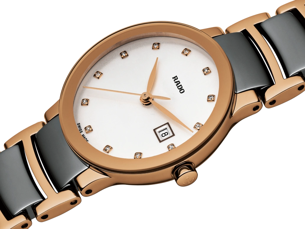 Rado,Centrix 28mm,28mm,Stainless Steel,White,Quartz,Day,In-house Caliber,R30555762