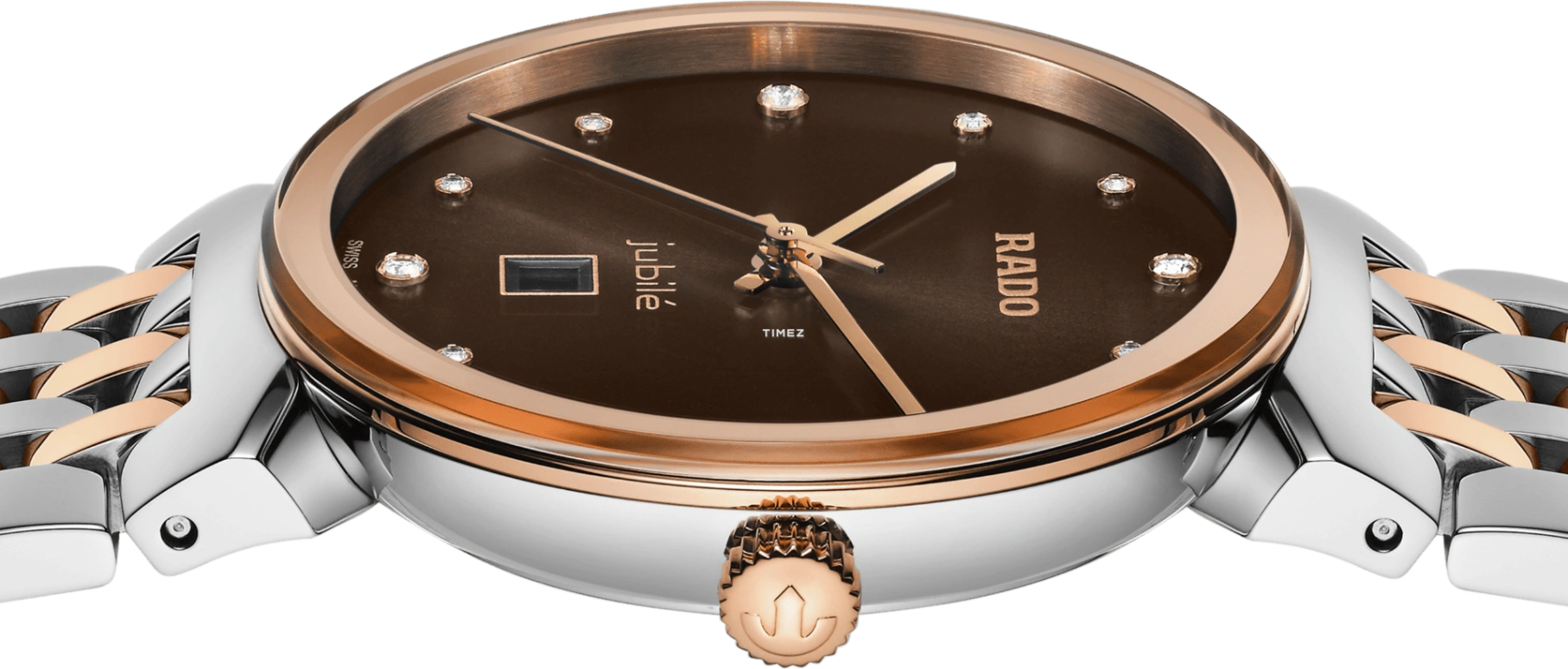 Rado,Florence 30mm,30mm,Stainless Steel,Brown,Quartz,Day,In-house Caliber,R48913763