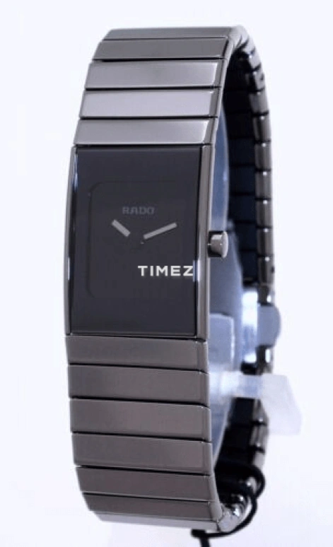 Rado,Ceramica 19.40mm,19.40mm,Stainless Steel,Black,Quartz,Sapphire,Rectangular,R21827232