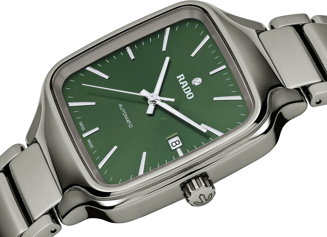 Rado,True Square 38x44.20mm,38x44.20mm,Ceramic,Green,Automatic,Day,80hours,R27077312