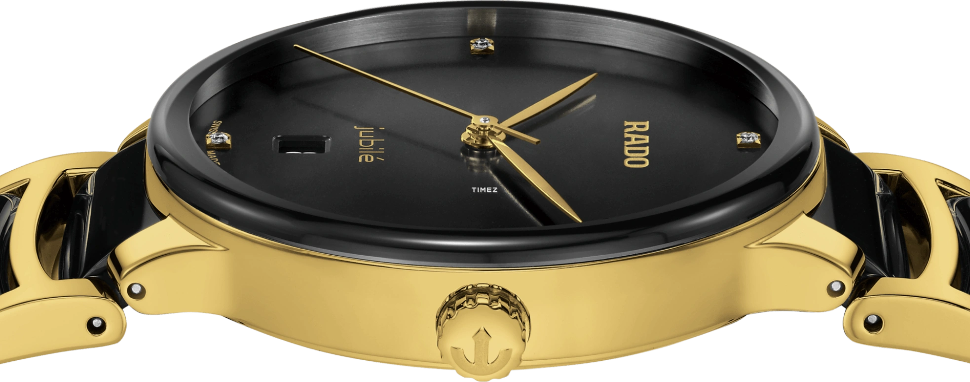 Rado,Centrix 39.50mm,39.50mm,Stainless Steel,Black,Quartz,Day,R30022712