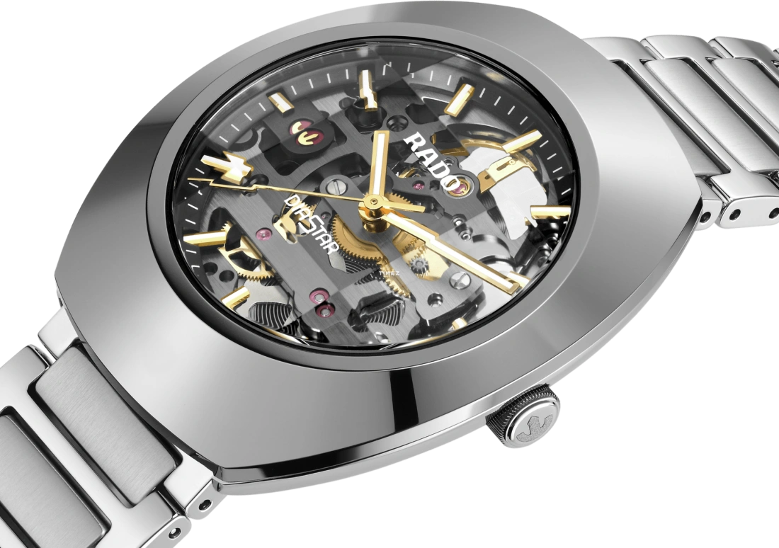 Rado,DiaMaster 38mm,38mm,Stainless Steel,Black,Automatic,Sapphire,Crystal Glass,R12162153