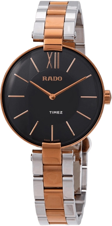 Rado,Coupole 33mm,33mm,Stainless Steel,Black,Quartz,Sapphire,Crystal Glass,Round,R22851164