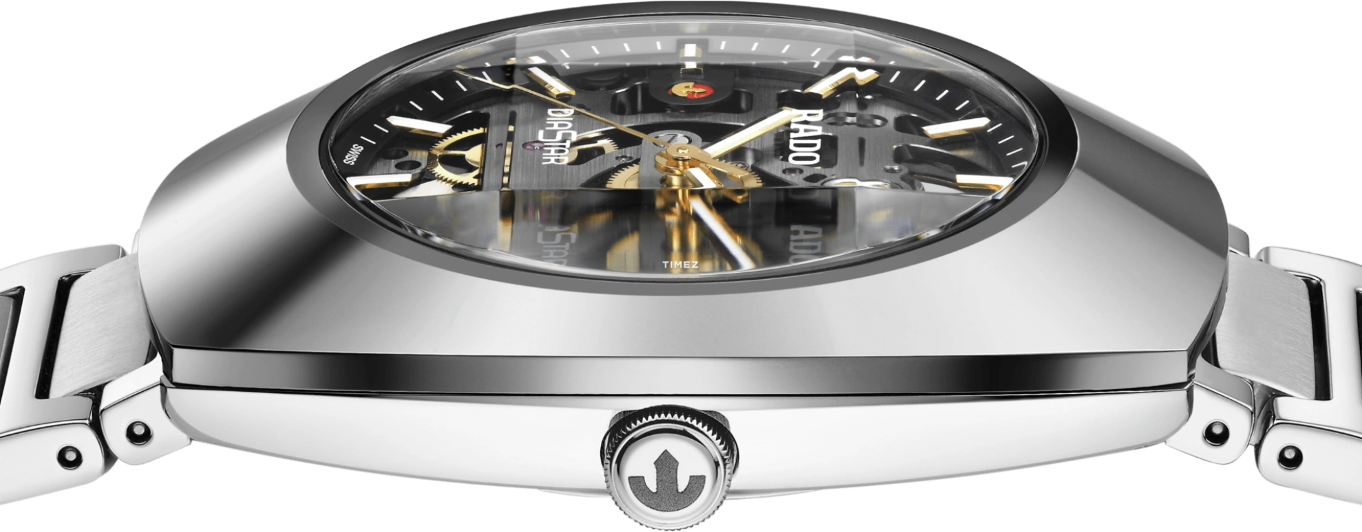 Rado,DiaMaster 38mm,38mm,Stainless Steel,Black,Automatic,Sapphire,Crystal Glass,R12162153