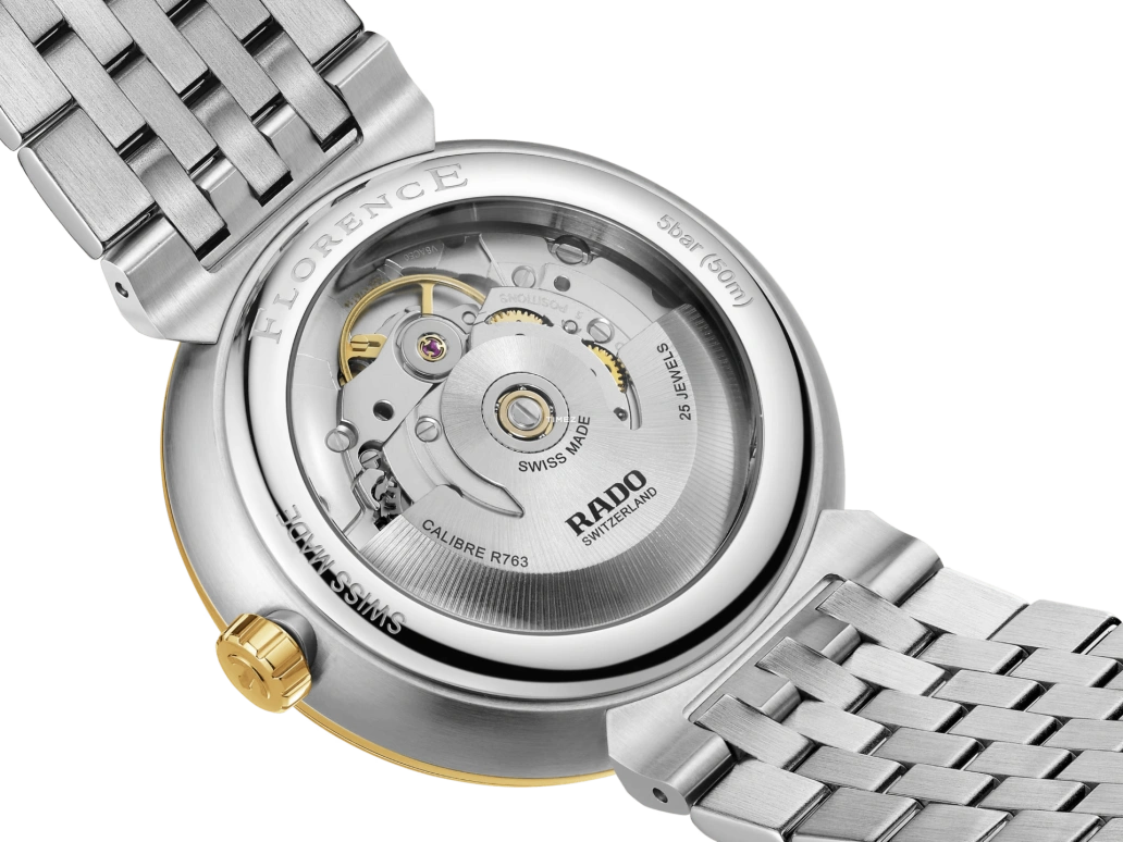 Rado,Florence 39mm,39mm,Stainless Steel,Gold,Automatic,Day,80hours,R48903253