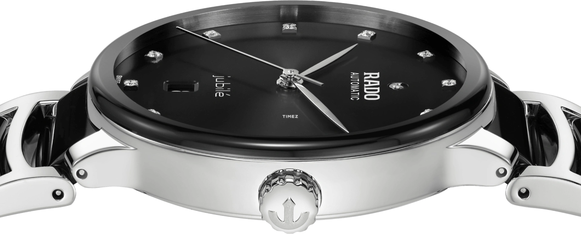 Rado,Centrix 39.50mm,39.50mm,Stainless Steel,Black,Automatic,Day,In-house Caliber,R30018742