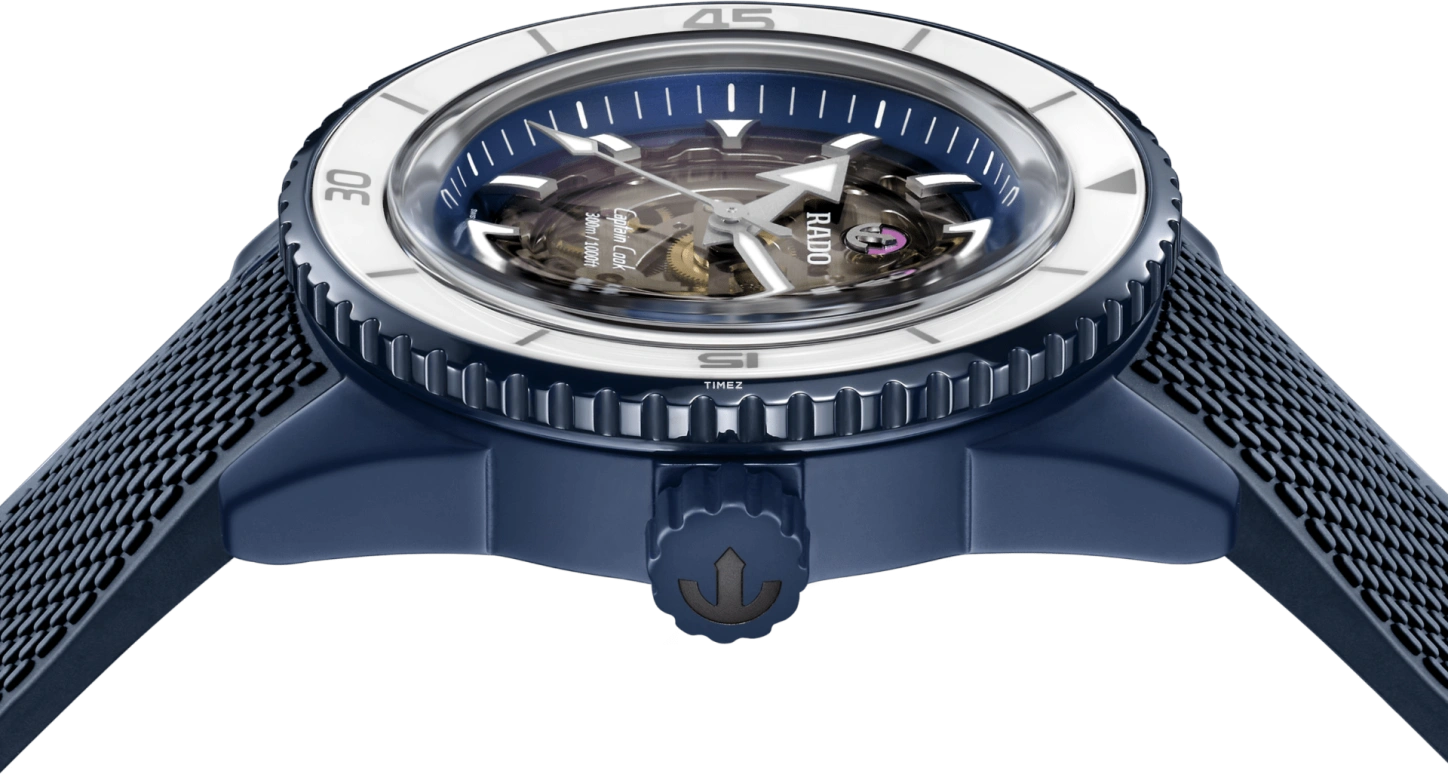 Rado,Captain Cook 43mm,43mm,Ceramic,Transparent,Blue,Automatic,80hours,In-house Caliber,R32153208