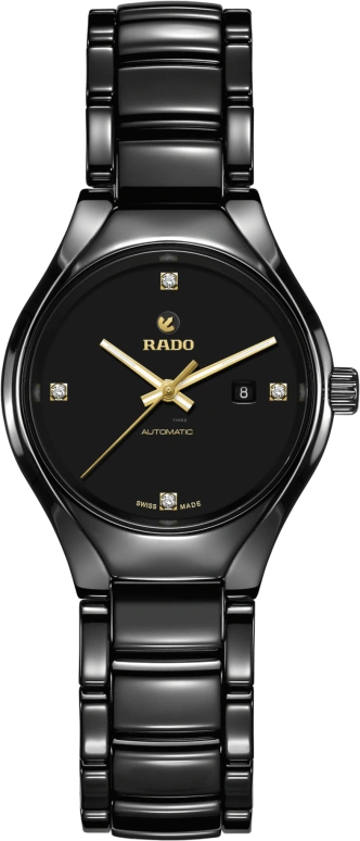 Rado,True Round 30mm,30mm,Ceramic,Black,Automatic,38hours,Sapphire,R27242712