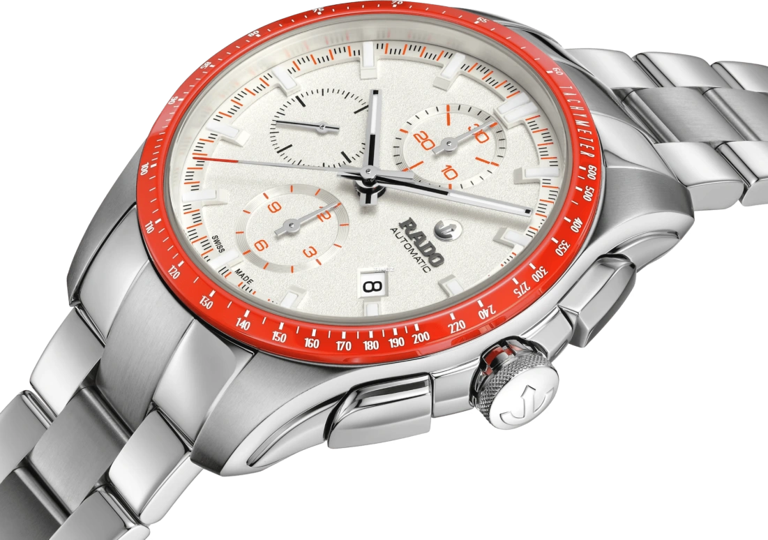 Rado,HyperChrome 44mm,44mm,Stainless Steel,White,Automatic,Chronograph,Day,R32042013