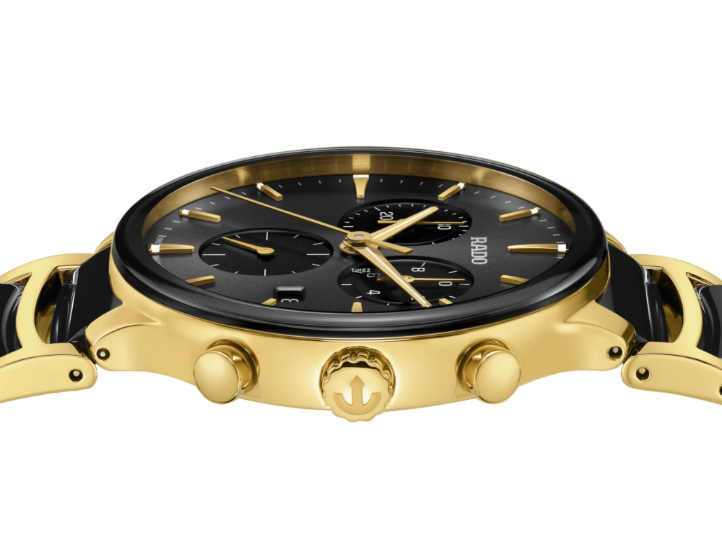 Rado,Centrix 41mm,41mm,Stainless Steel,Ceramic,Black,Quartz,Chronograph,Day,Anti-magnetic,R30211152