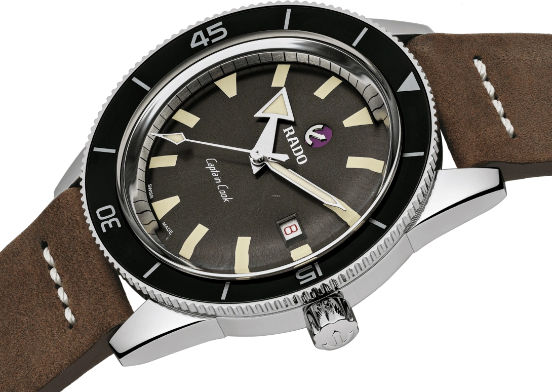 Rado,Captain Cook 42mm,42mm,Ceramic,Stainless Steel,Brown,Automatic,Date,Anti-magnetic,R32505305