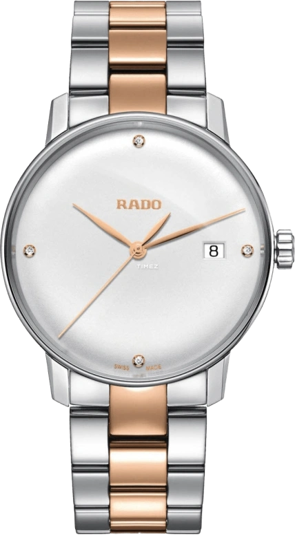 Rado,Coupole 37.70mm,37.70mm,Stainless Steel,White,Quartz,Day,Sapphire,R22864722