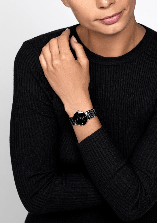 Rado,Florence 30mm,30mm,Stainless Steel,Black,Quartz,Day,In-house Caliber,R48913713