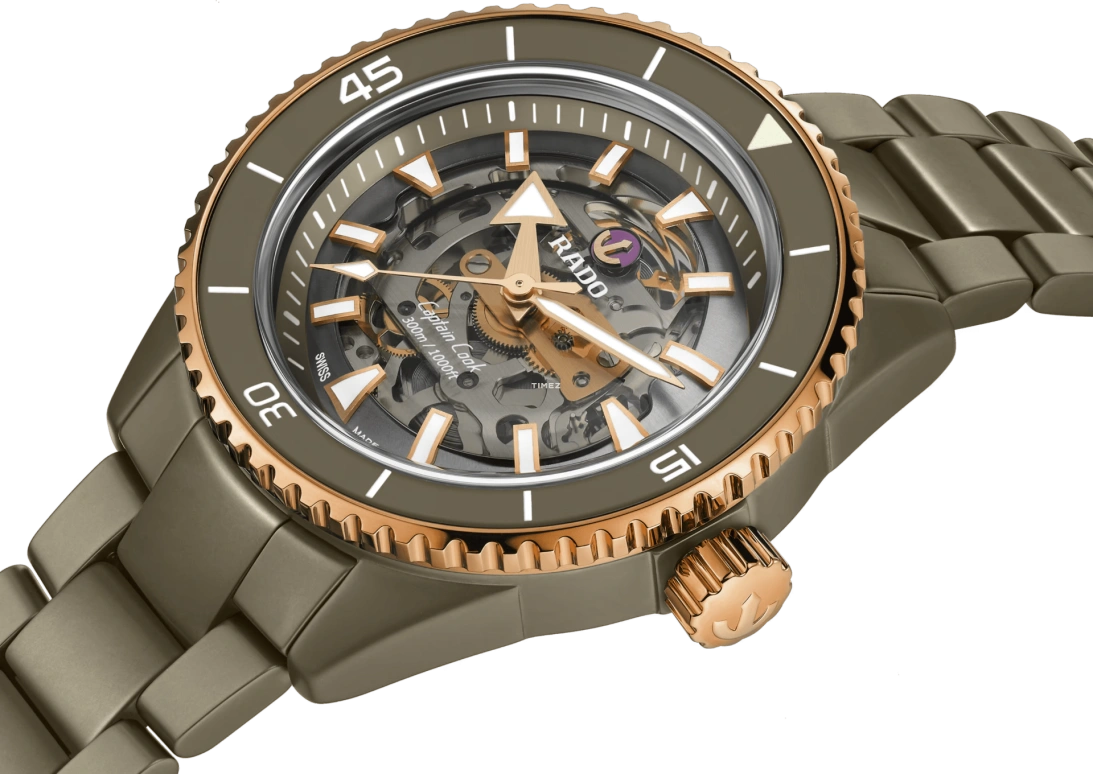Rado,Captain Cook 43mm,43mm,Ceramic,Transparent,Automatic,Anti-magnetic,80hours,R32150162
