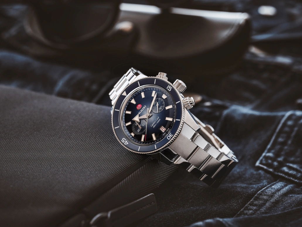 Rado,Captain Cook 43mm,43mm,Stainless Steel,Blue,Automatic,Chronograph,Day,R32145208