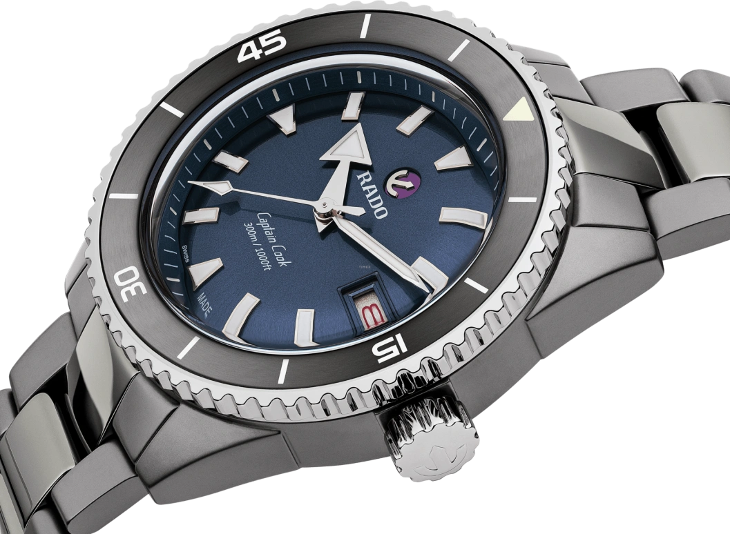 Rado,Captain Cook 43mm,43mm,Ceramic,Blue,Automatic,Day,80hours,R32144202