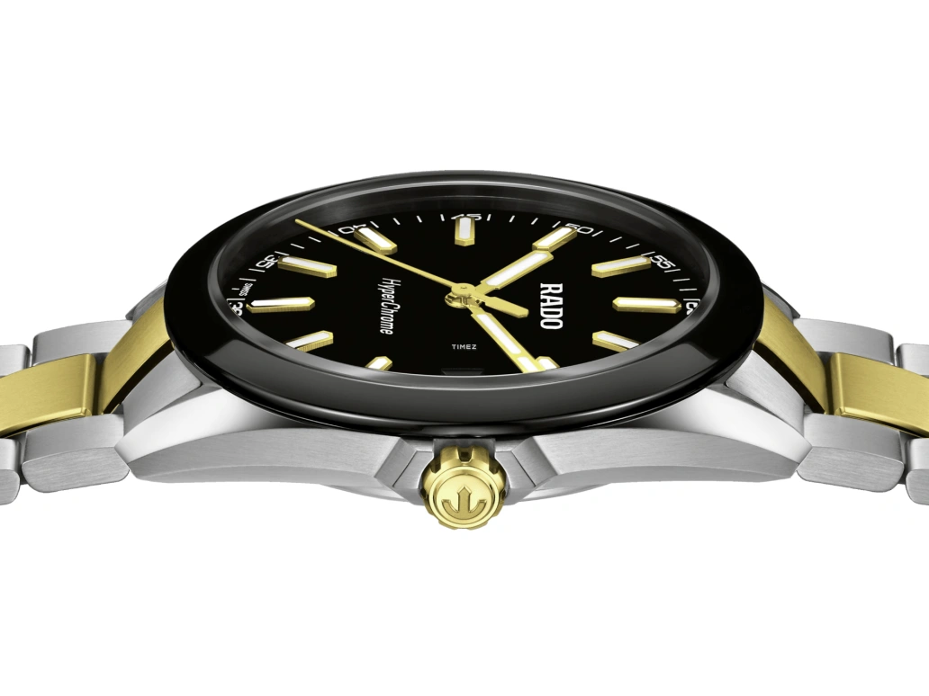 Rado,HyperChrome 41.50mm,41.50mm,Stainless Steel,Ceramic,Black,Quartz,Day,In-house Caliber,R32280153