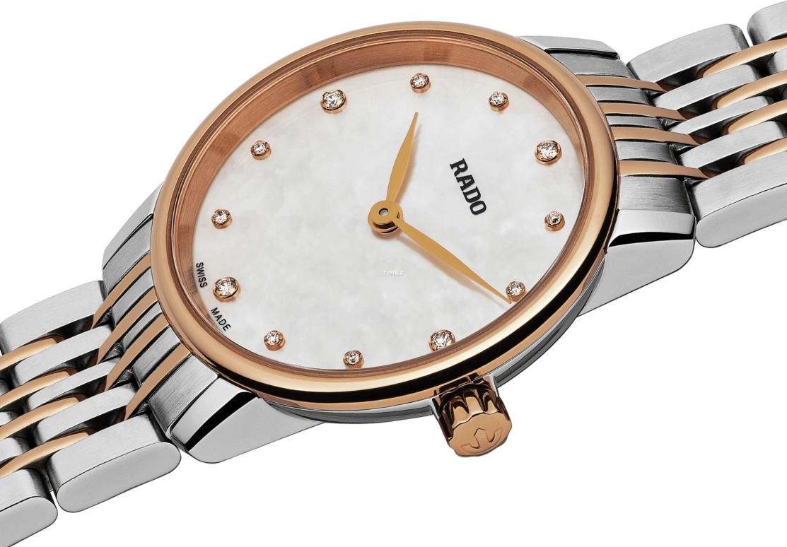 Rado,Coupole 27mm,27mm,Stainless Steel,White,Quartz,In-house Caliber,Sapphire,R22897923