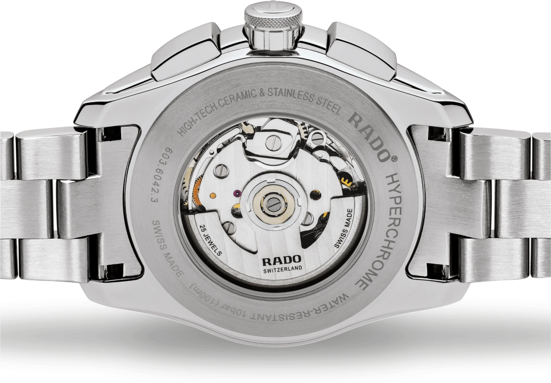 Rado,HyperChrome 44mm,44mm,Stainless Steel,Blue,Automatic,60hours,Sapphire,R32042203