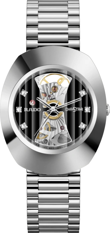 Rado,DiaStar Original 35mm,35mm,Stainless Steel,Black,Skeleton,Automatic,In-house Caliber,Sapphire,Crystal Glass,R12063103