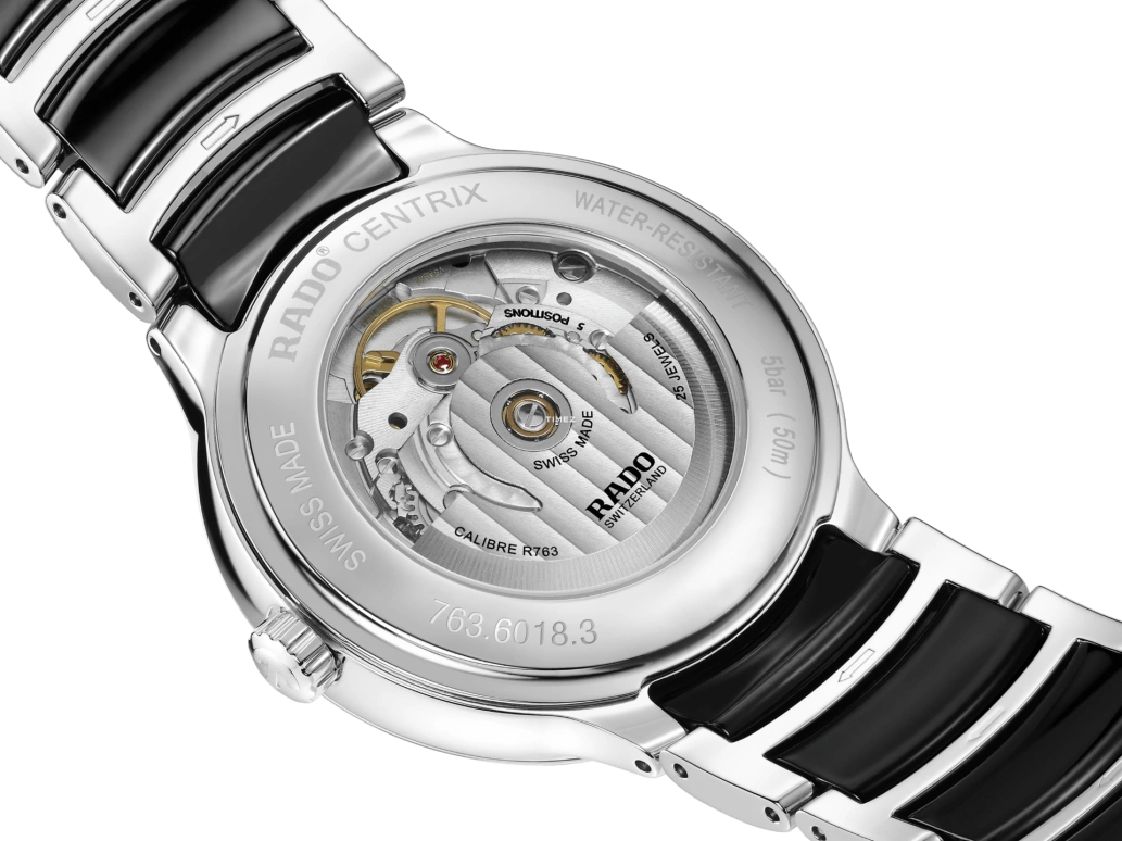 Rado,Centrix 39.50mm,39.50mm,Stainless Steel,Black,Automatic,Day,In-house Caliber,R30018742