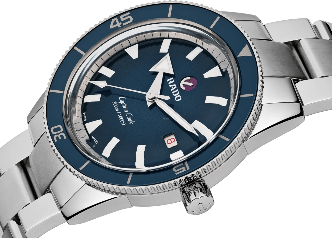 Rado,Captain Cook 42mm,42mm,Ceramic,Stainless Steel,Blue,Automatic,Date,Anti-magnetic,R32105203