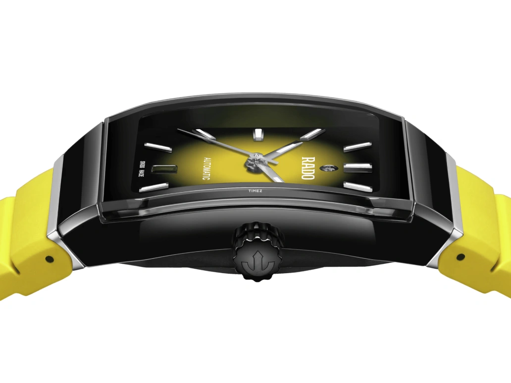 Rado,Anatom 32.50mm,32.50mm,Ceramic,Stainless Steel,Dual,Black,Yellow,Automatic,Day,72hours,R10201259