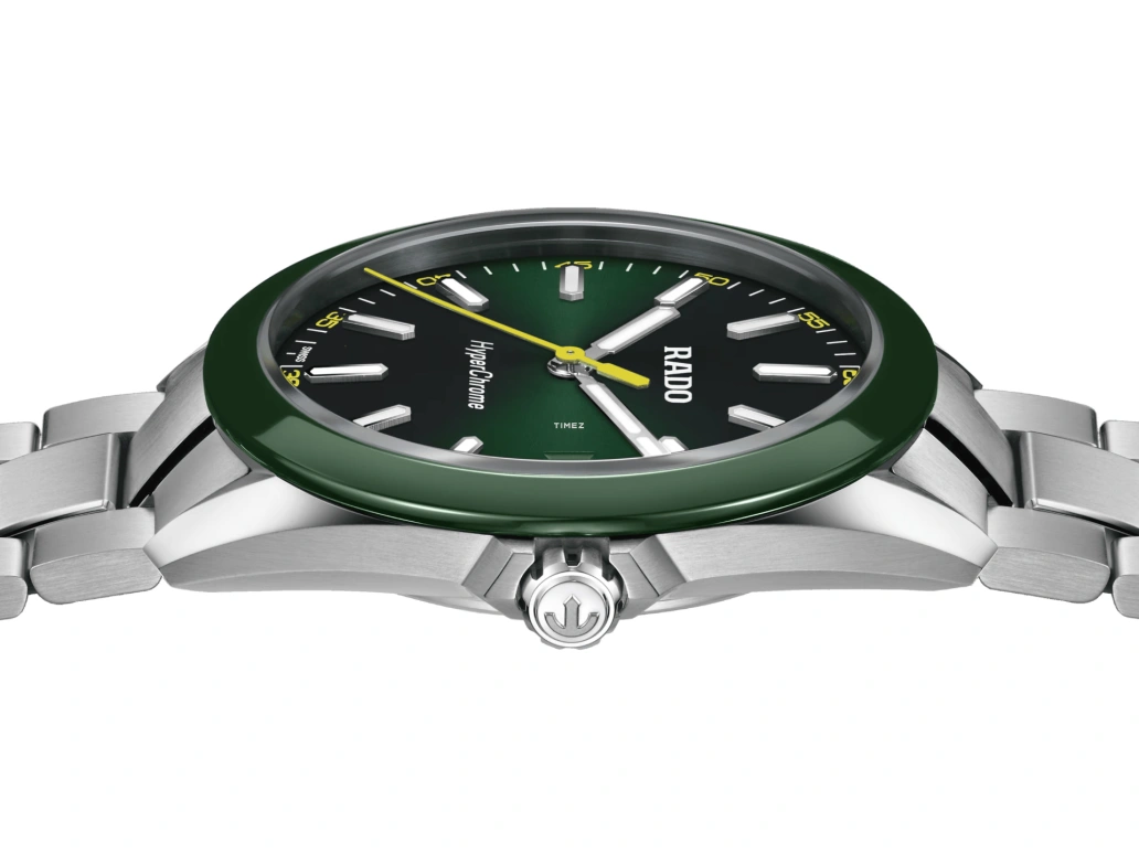 Rado,HyperChrome 41.50mm,41.50mm,Stainless Steel,Ceramic,Dark Green,Quartz,Day,In-house Caliber,R32280313
