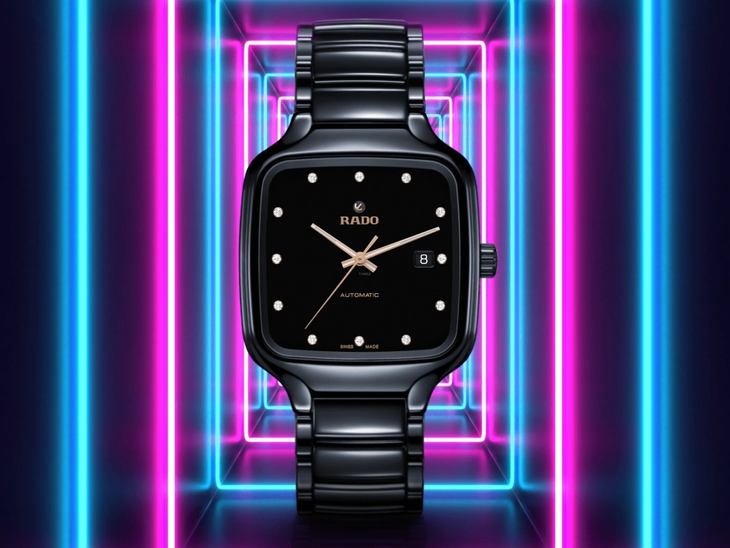 Rado,True Square 38x44.20mm,38x44.20mm,Ceramic,Black,Automatic,Day,80hours,R27078702
