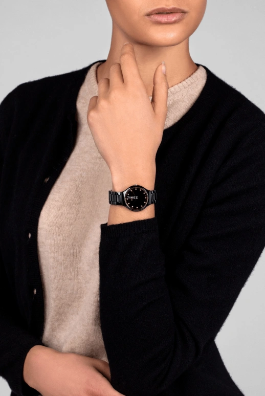 Rado,True Thinline 30mm,30mm,Stainless Steel,Ceramic,Black,Quartz,In-house Caliber,Sapphire,Crystal Glass,R27742722