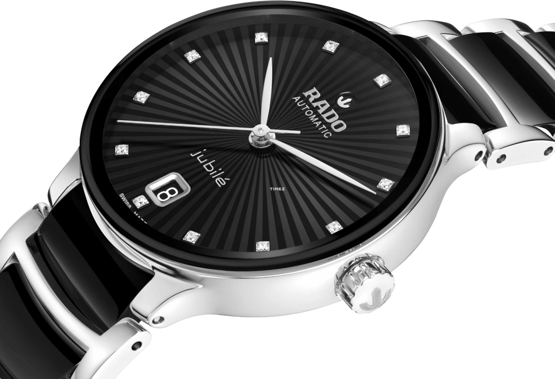 Rado,Centrix 35mm,35mm,Stainless Steel,Black,Automatic,Day,Anti-magnetic,R30031742