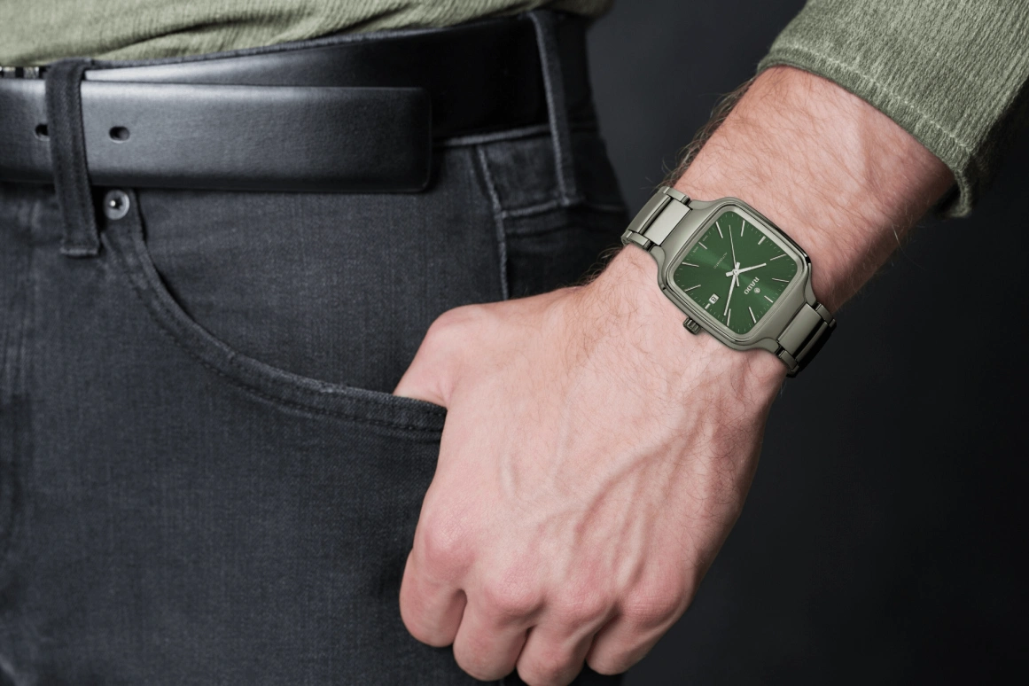 Rado,True Square 38x44.20mm,38x44.20mm,Ceramic,Green,Automatic,Day,80hours,R27077312