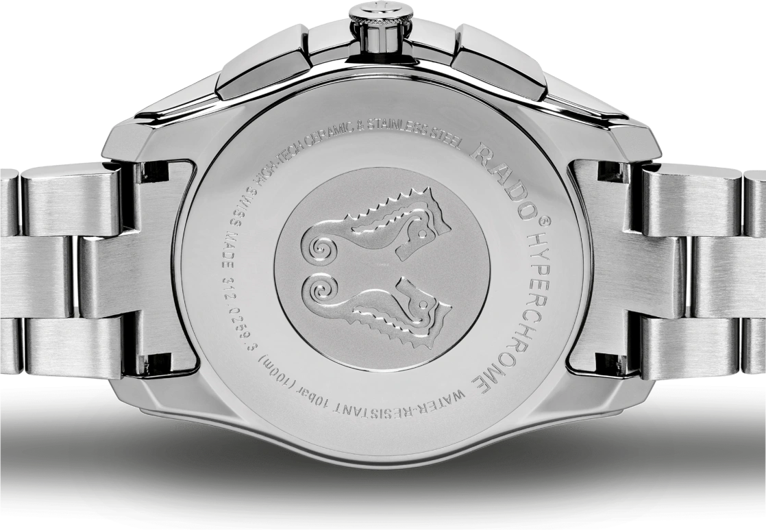 Rado,HyperChrome 44.90mm,44.90mm,Stainless Steel,Ceramic,Blue,Quartz,Chronograph,Day,R32259203