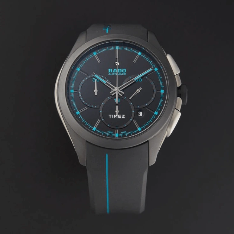 Rado,HyperChrome 45mm,45mm,Stainless Steel,Ceramic,Black,Automatic,Chronograph,Day,R32525159
