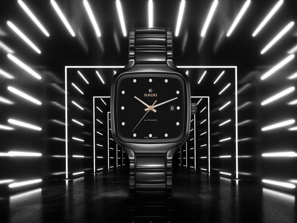Rado,True Square 38x44.20mm,38x44.20mm,Ceramic,Black,Automatic,Day,80hours,R27078702