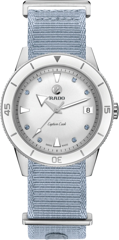 Rado,Captain Cook 37mm,37mm,Stainless Steel,Ceramic,White,Automatic,Day,80hours,R32500718
