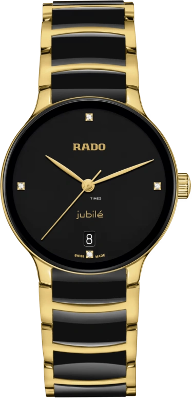 Rado,Centrix 34mm,34mm,Stainless Steel,Black,Quartz,Day,In-house Caliber,R30039712