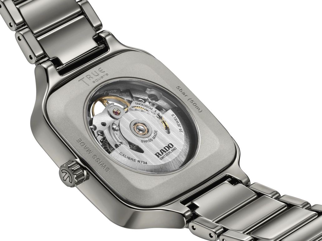 Rado,True Square 38mm,38mm,Ceramic,Silver,Automatic,Anti-magnetic,In-house Caliber,R27083722