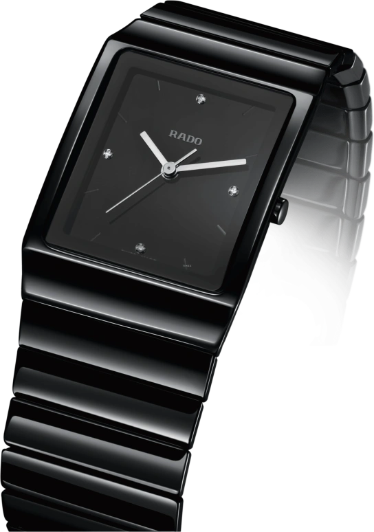Rado,Ceramica 30x41.70mm,30x41.70mm,Ceramic,Black,Quartz,Sapphire,Crystal Glass,Rectangular,R21700702
