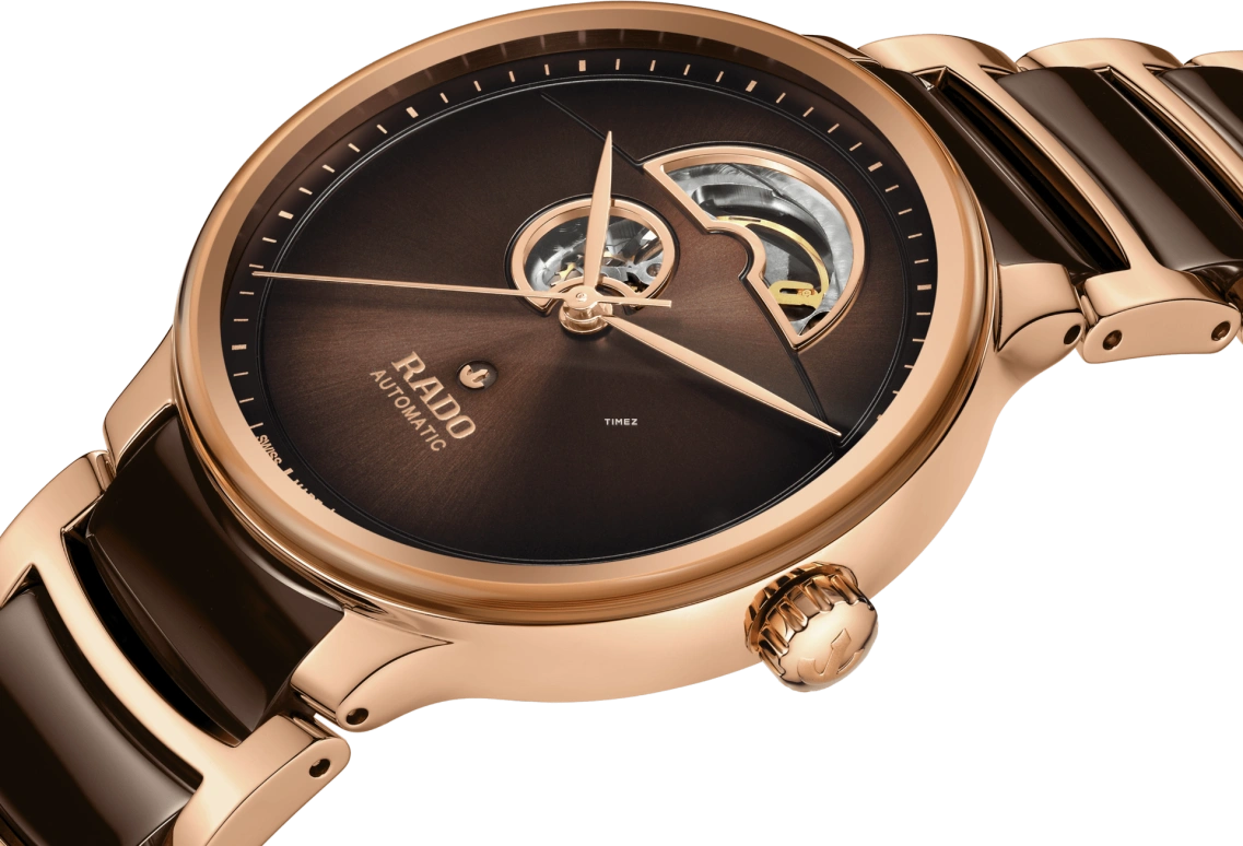 Rado,Centrix 39.50mm,39.50mm,Stainless Steel,Brown,Automatic,In-house Caliber,Sapphire,Crystal Glass,R30013302