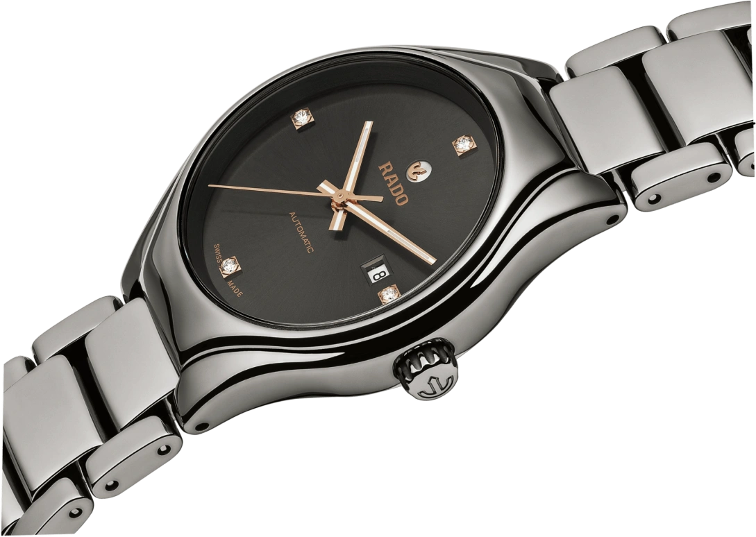 Rado,True Round 30mm,30mm,Ceramic,Grey,Automatic,Day,In-house Caliber,R27243712