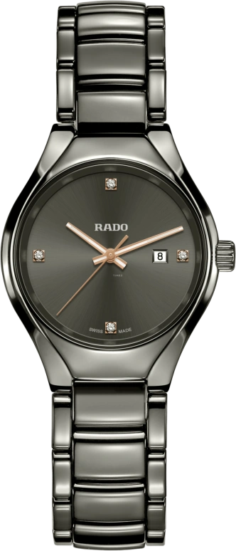 Rado,True Round 30mm,30mm,Ceramic,Black,Quartz,Day,In-house Caliber,R27060712